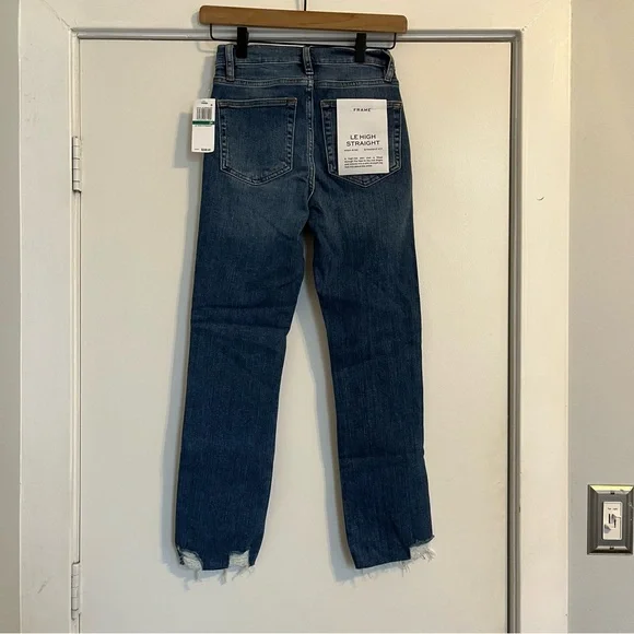 Frame Denim Le High Straight Women's 24 Distressed Blue Jeans NWT high rise - Picture 5 of 7